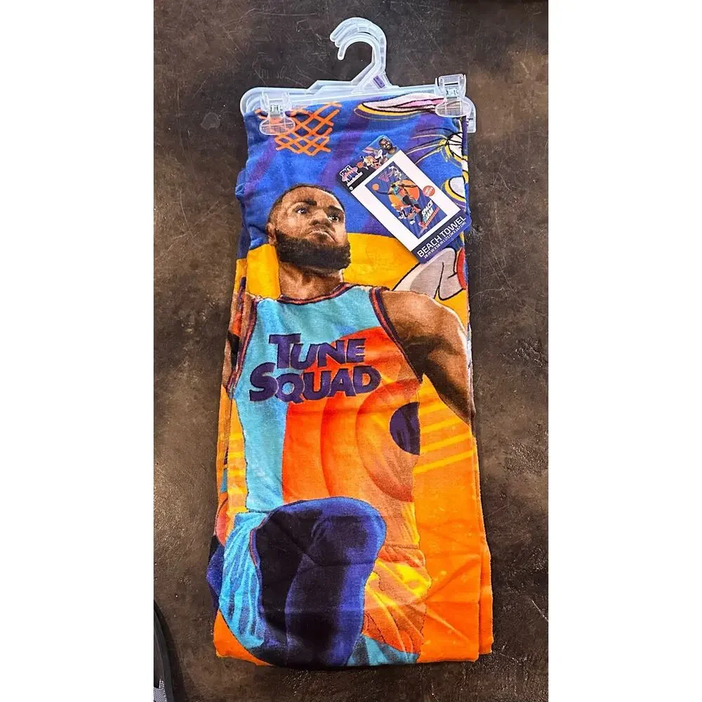 Space jam kids super soft cotton beach and bath towel 28”x58”